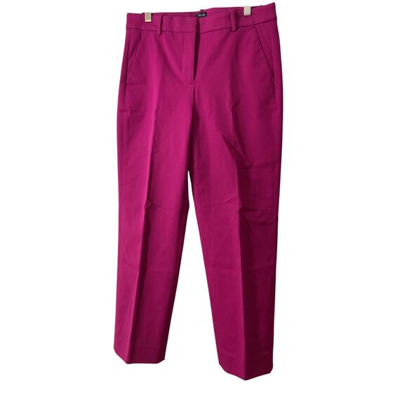 New J. Crew Kallie Pant Dark Pink Size 8 Cropped - Picture 1 of 9